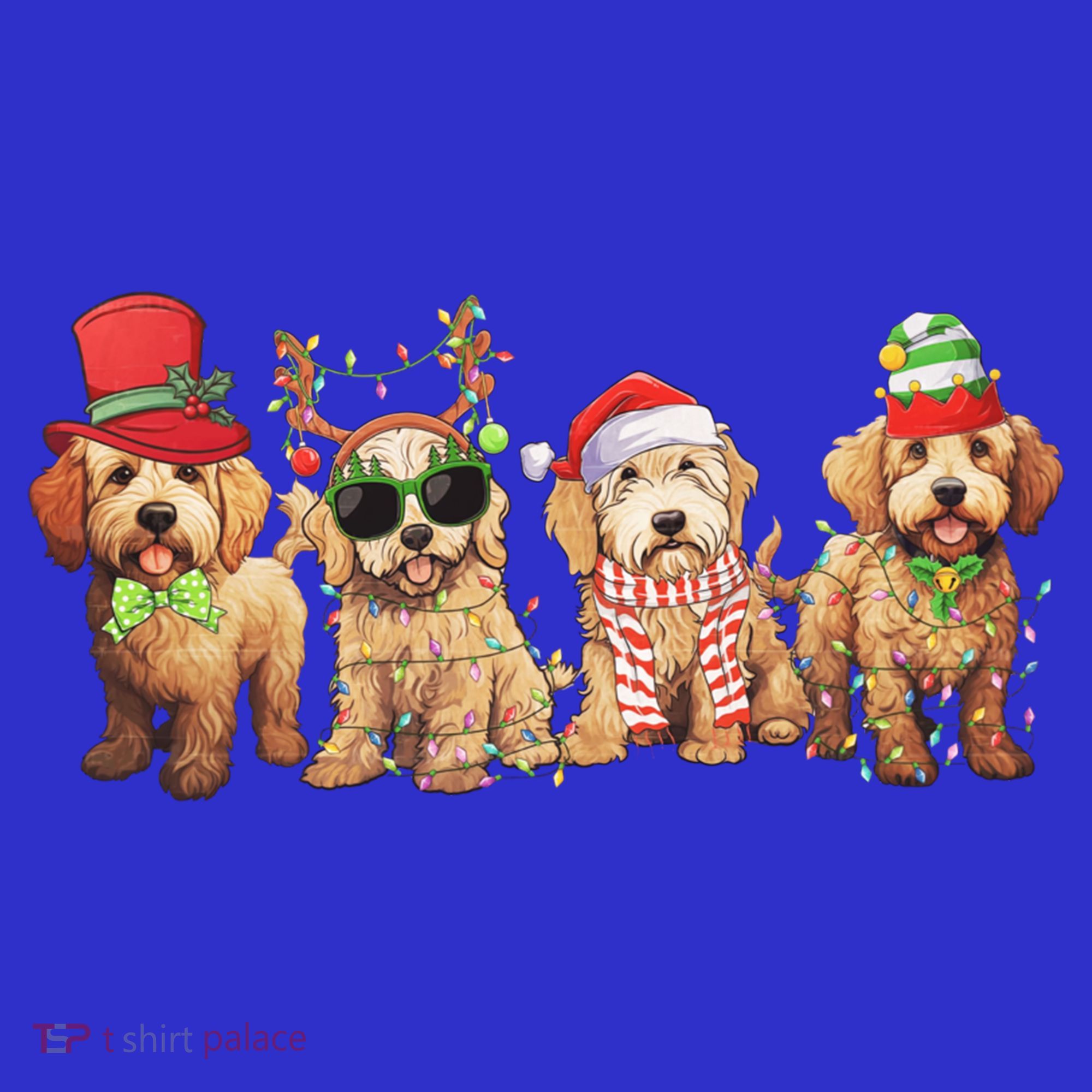 Golden Doodle Christmas Dogs Xmas Lights Christmas Xmas Tree Gift Women's Tank Top