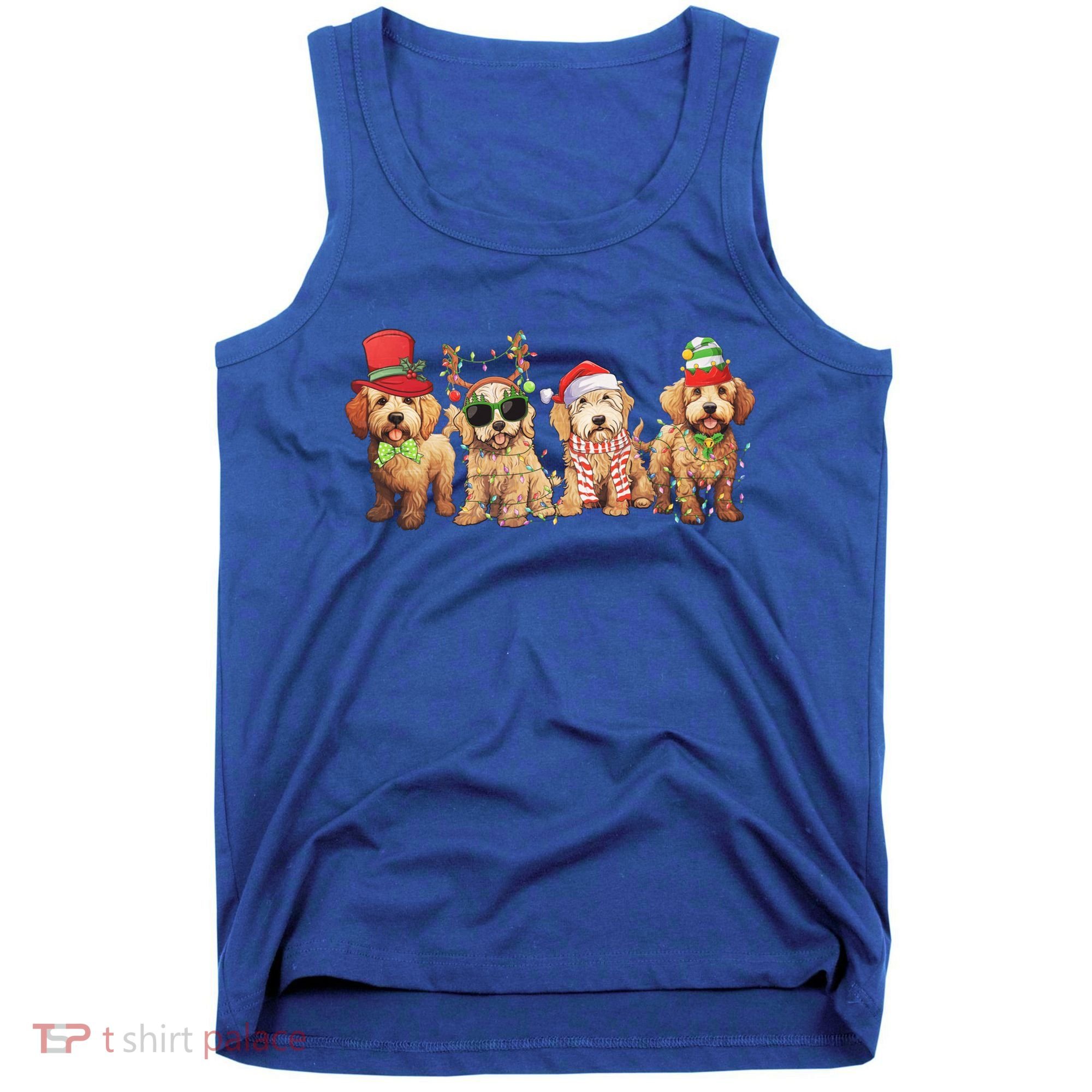 Golden Doodle Christmas Dogs Xmas Lights Christmas Xmas Tree Gift Tank Top