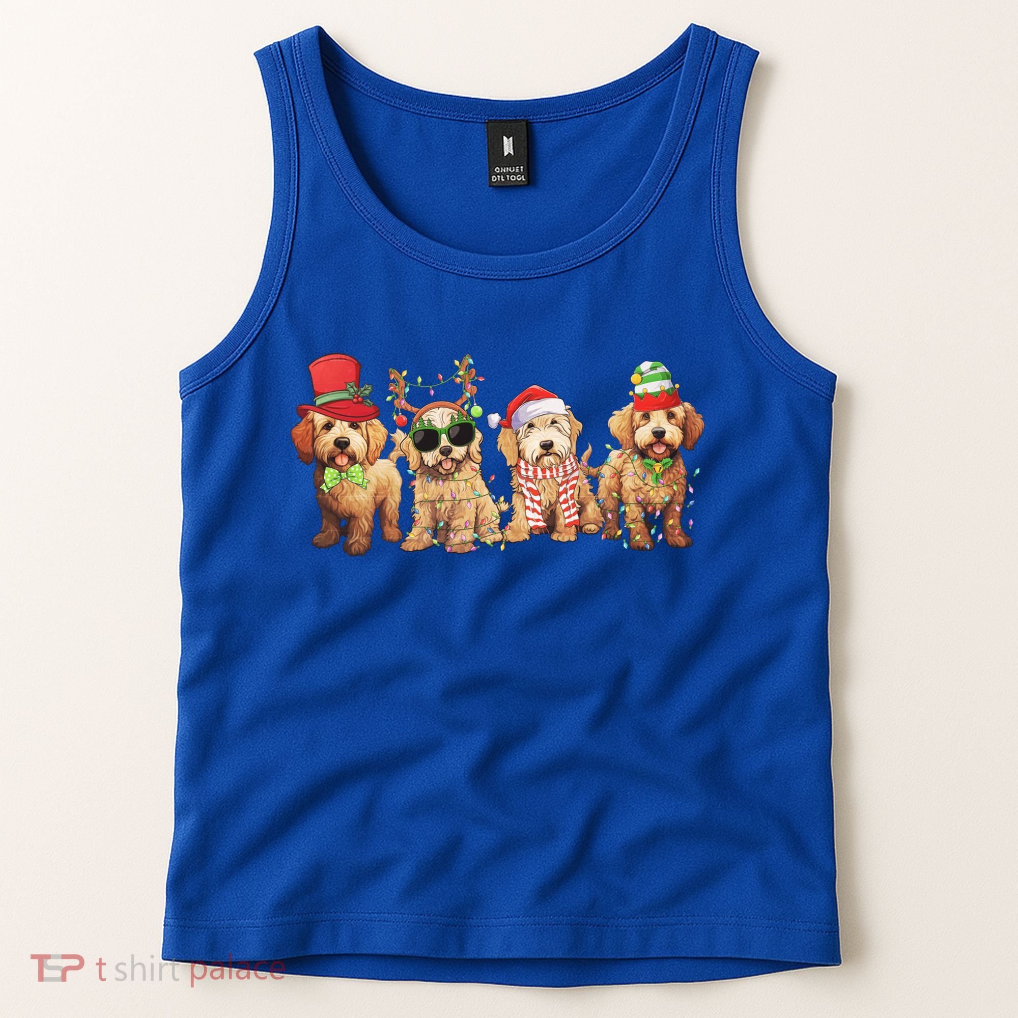 Golden Doodle Christmas Dogs Xmas Lights Christmas Xmas Tree Gift Tank Top