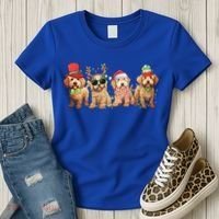 Golden Doodle Christmas Dogs Xmas Lights Christmas Xmas Tree Gift Women's T-Shirt thumb 3