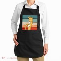 Giraffe Drinking Coffee Retro Sunset Apron thumb 2