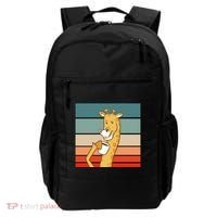 Giraffe Drinking Coffee Retro Sunset Backpack thumb 0
