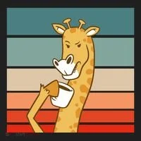 Giraffe Drinking Coffee Retro Sunset Tumbler thumb 3