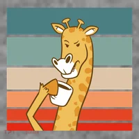 Giraffe Drinking Coffee Retro Sunset Doggie Tank thumb 3
