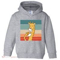 Giraffe Drinking Coffee Retro Sunset Toddler Hoodie thumb 0