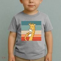 Giraffe Drinking Coffee Retro Sunset Toddler T-Shirt thumb 2