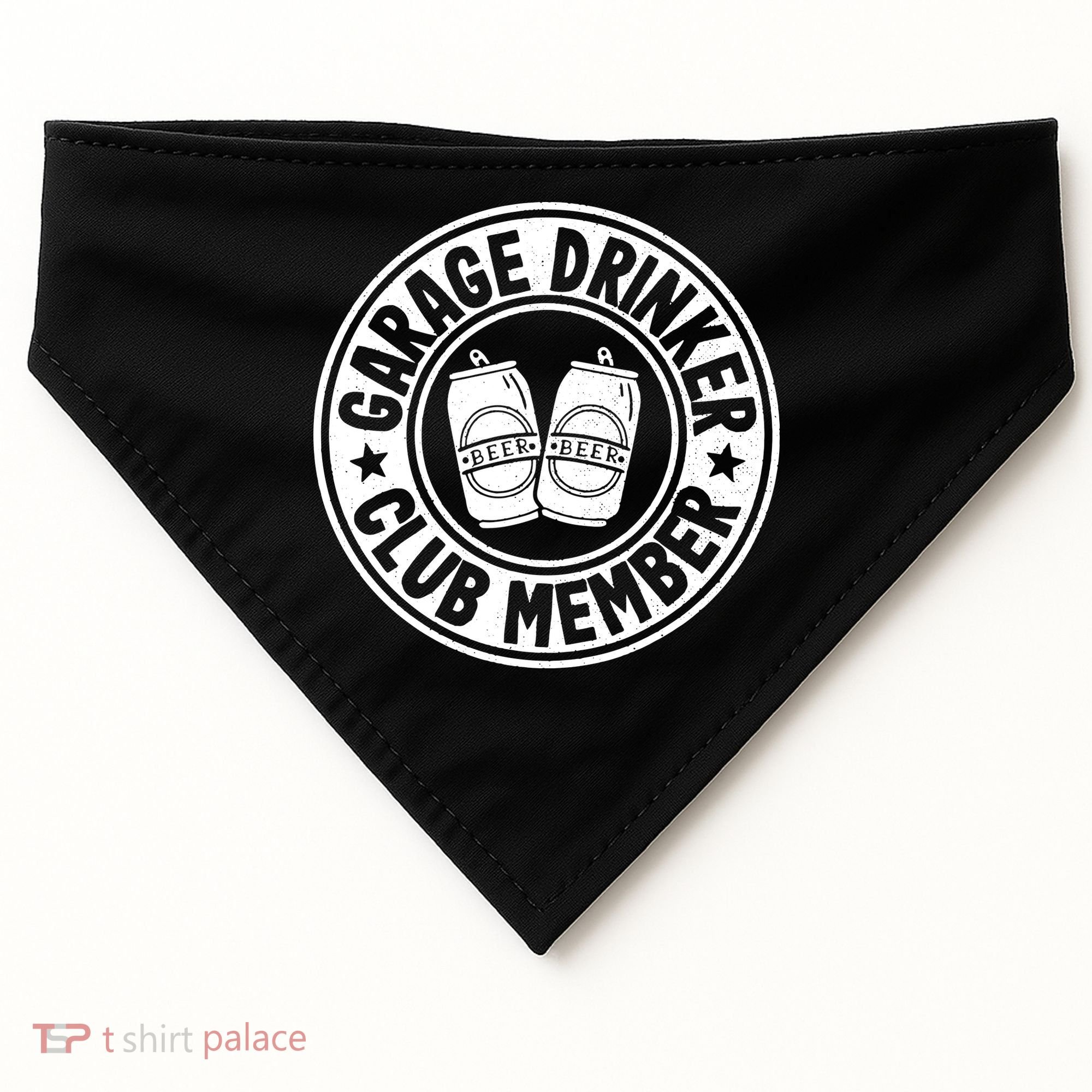 Garage Drinker Club Member Day Drinking Dad Beer Garage USA-Made Doggie Bandana