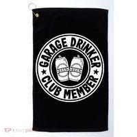 Garage Drinker Club Member Day Drinking Dad Beer Garage Golf Towel thumb 0