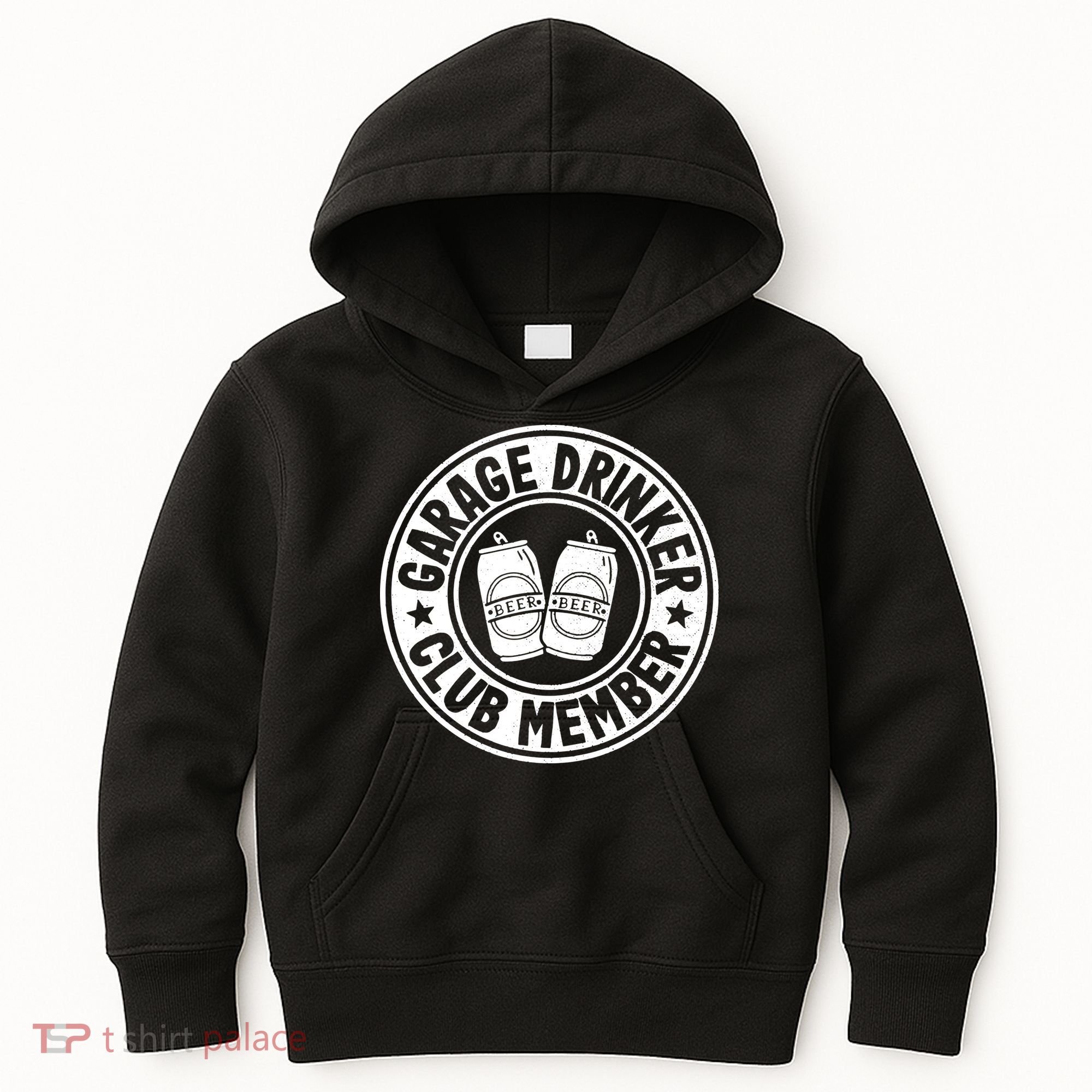 Garage Drinker Club Member Day Drinking Dad Beer Garage Kids Hoodie