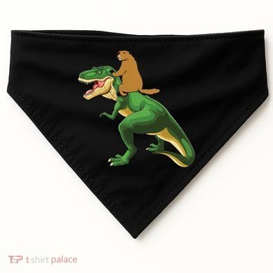 Groundhog Day Dinosaur Gift Shadow USA-Made Doggie Bandana