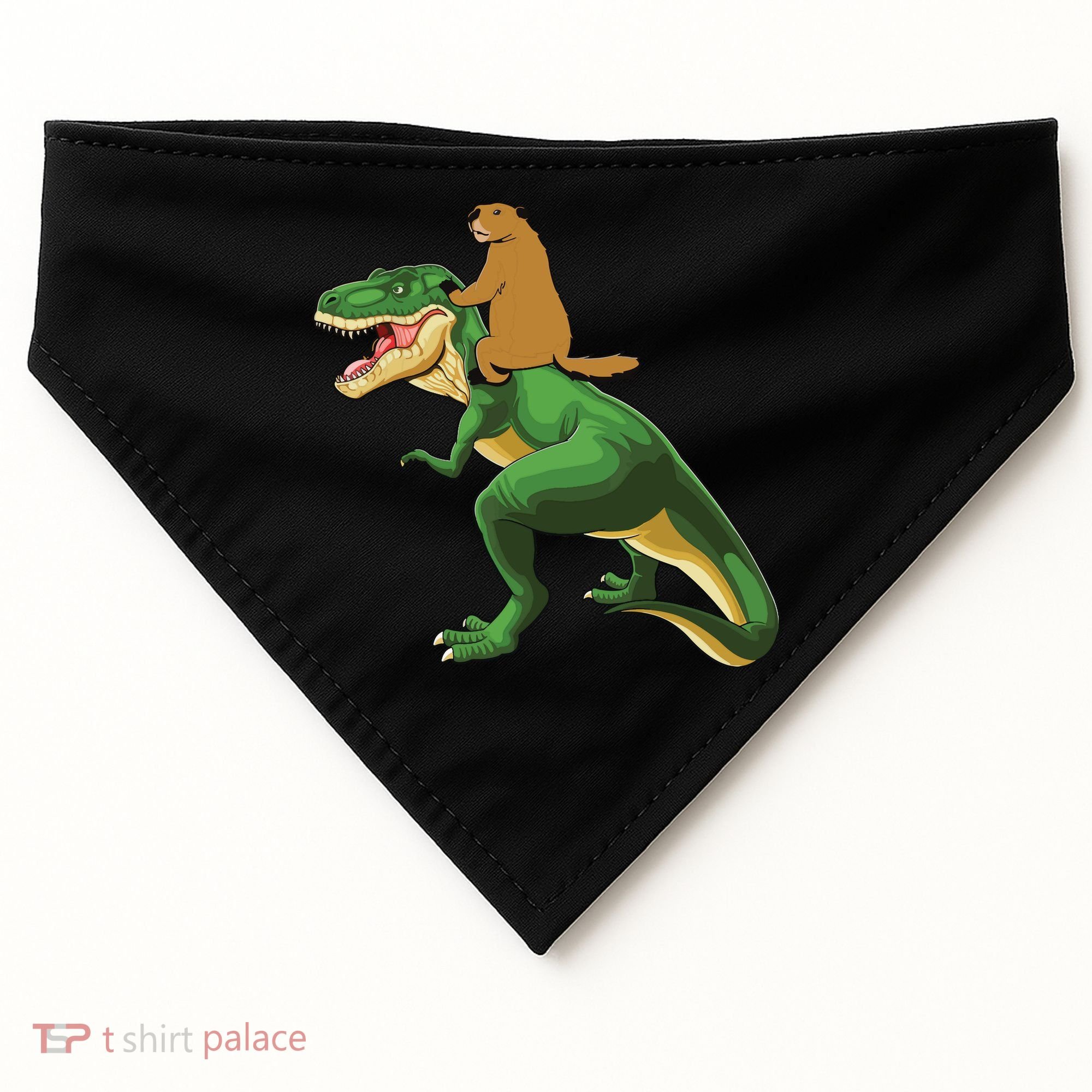 Groundhog Day Dinosaur Gift Shadow USA-Made Doggie Bandana
