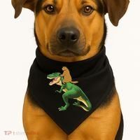 Groundhog Day Dinosaur Gift Shadow USA-Made Doggie Bandana thumb 1