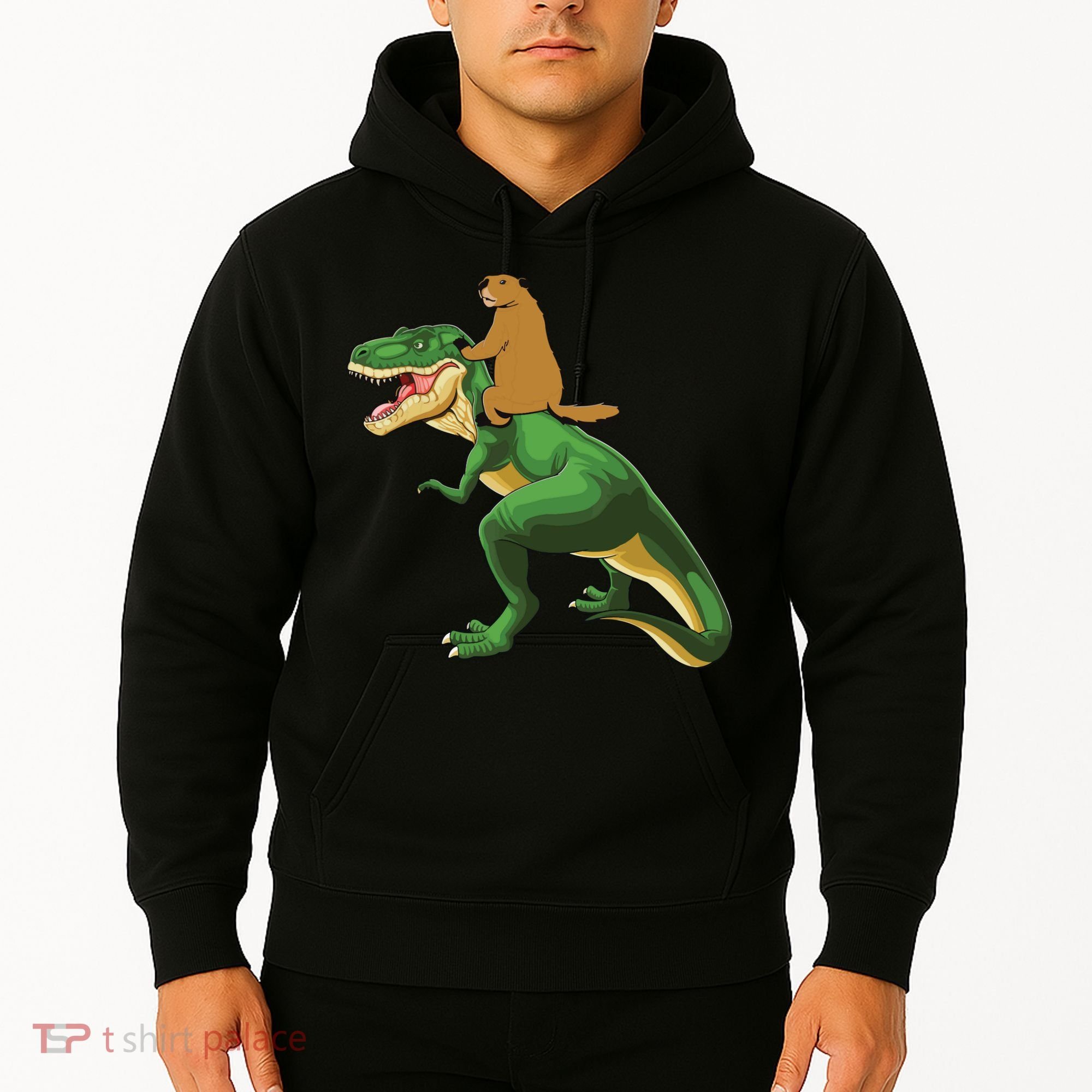 Groundhog Day Dinosaur Gift Shadow Hoodie