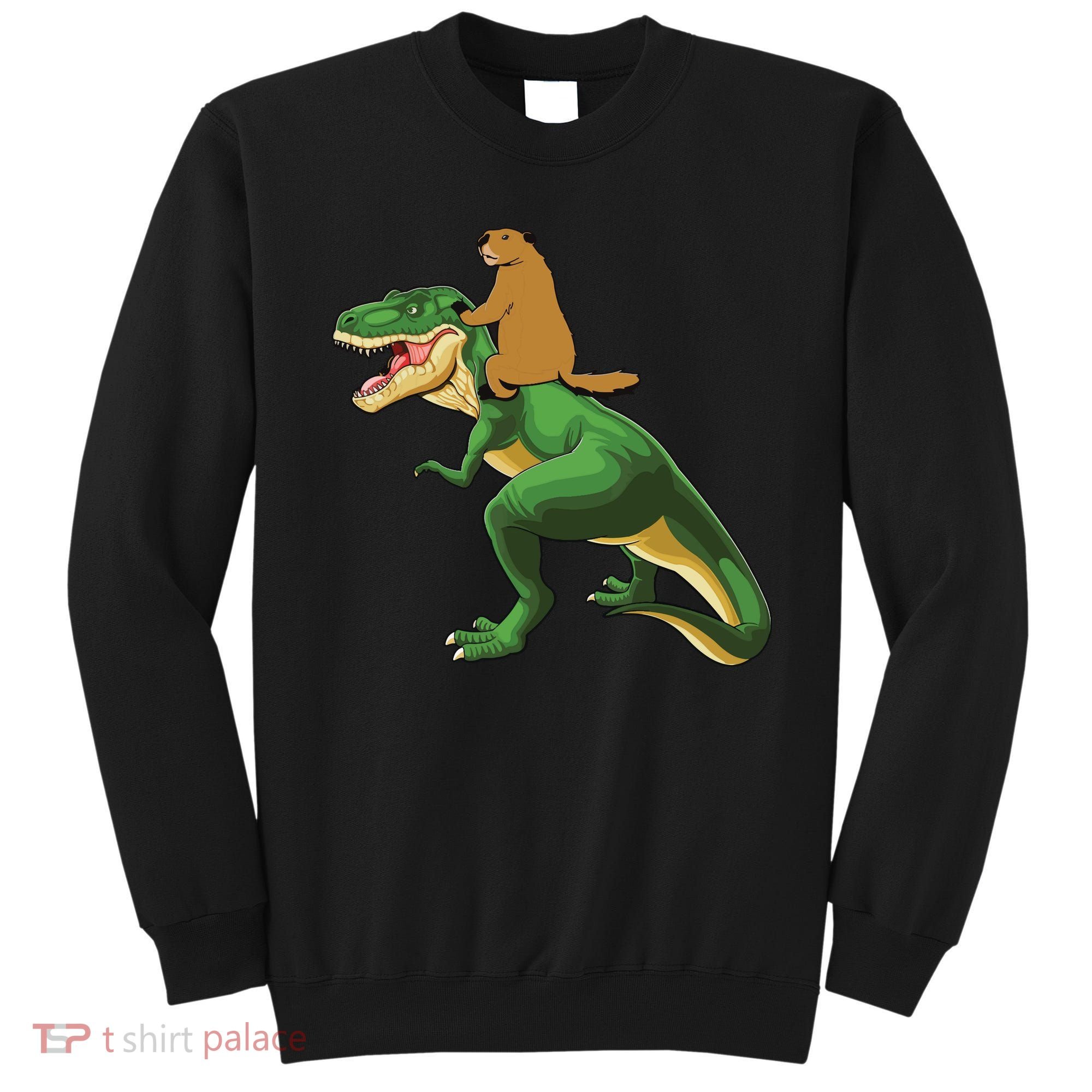 Groundhog Day Dinosaur Gift Shadow Sweatshirt