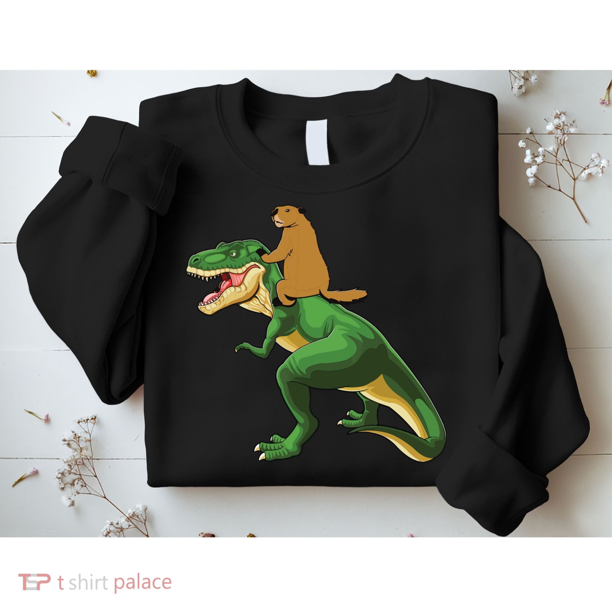 Groundhog Day Dinosaur Gift Shadow Sweatshirt
