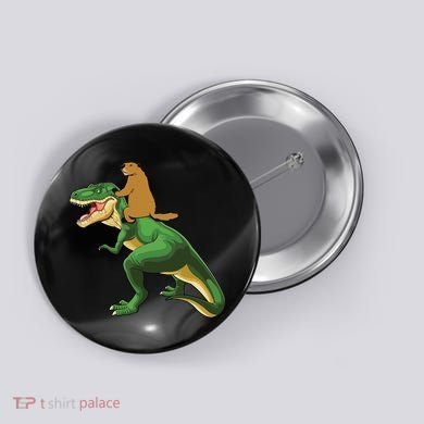 Groundhog Day Dinosaur Gift Shadow Button