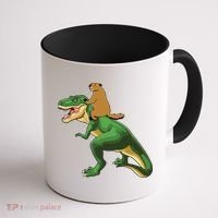Groundhog Day Dinosaur Gift Shadow Coffee Mug thumb 1