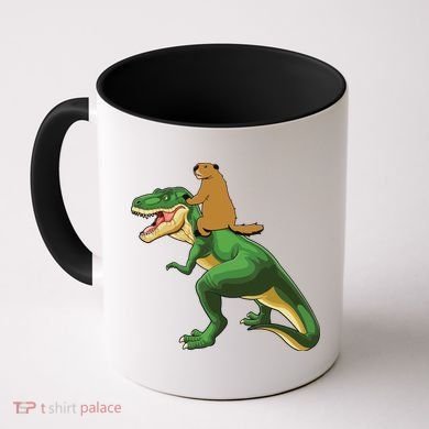 Groundhog Day Dinosaur Gift Shadow Coffee Mug