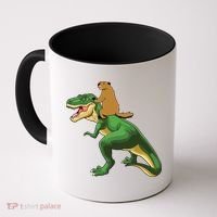 Groundhog Day Dinosaur Gift Shadow Coffee Mug thumb 0
