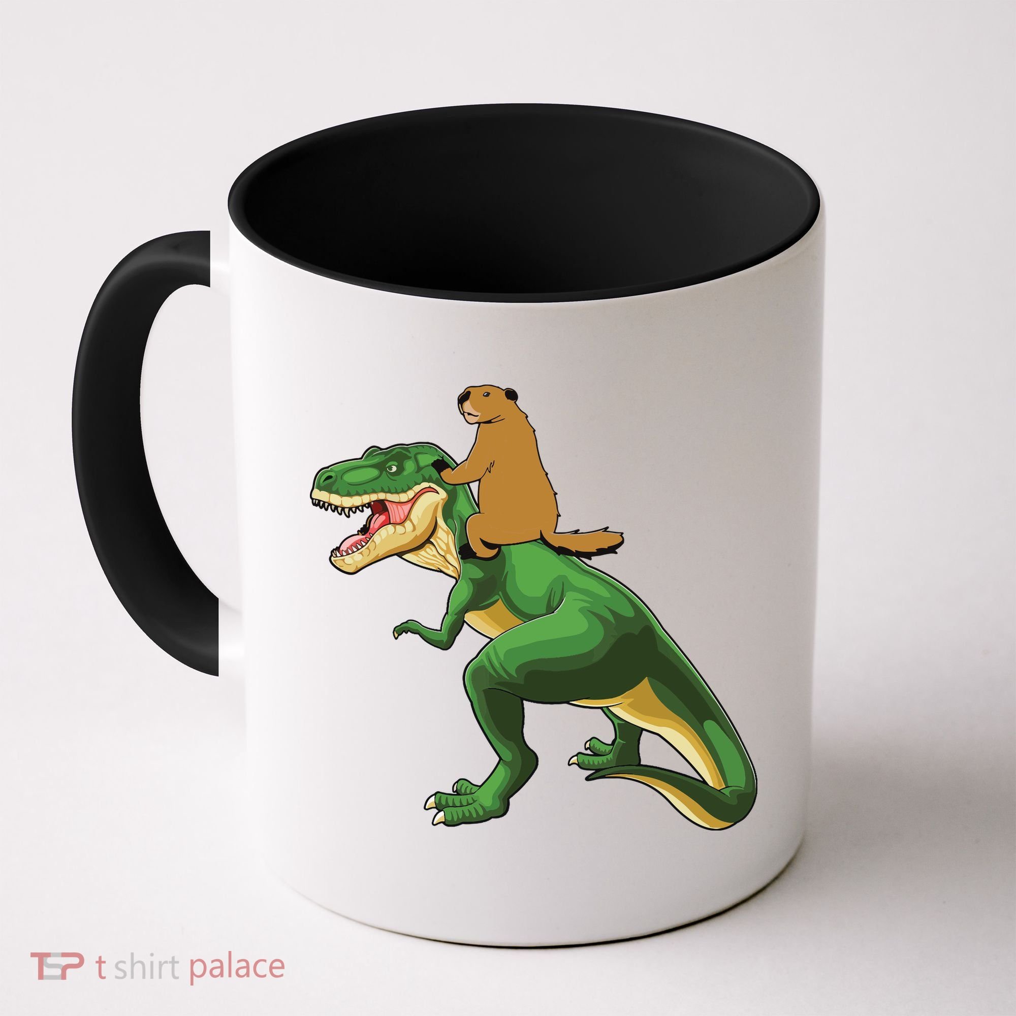 Groundhog Day Dinosaur Gift Shadow Coffee Mug