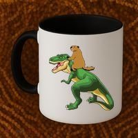 Groundhog Day Dinosaur Gift Shadow Coffee Mug thumb 2
