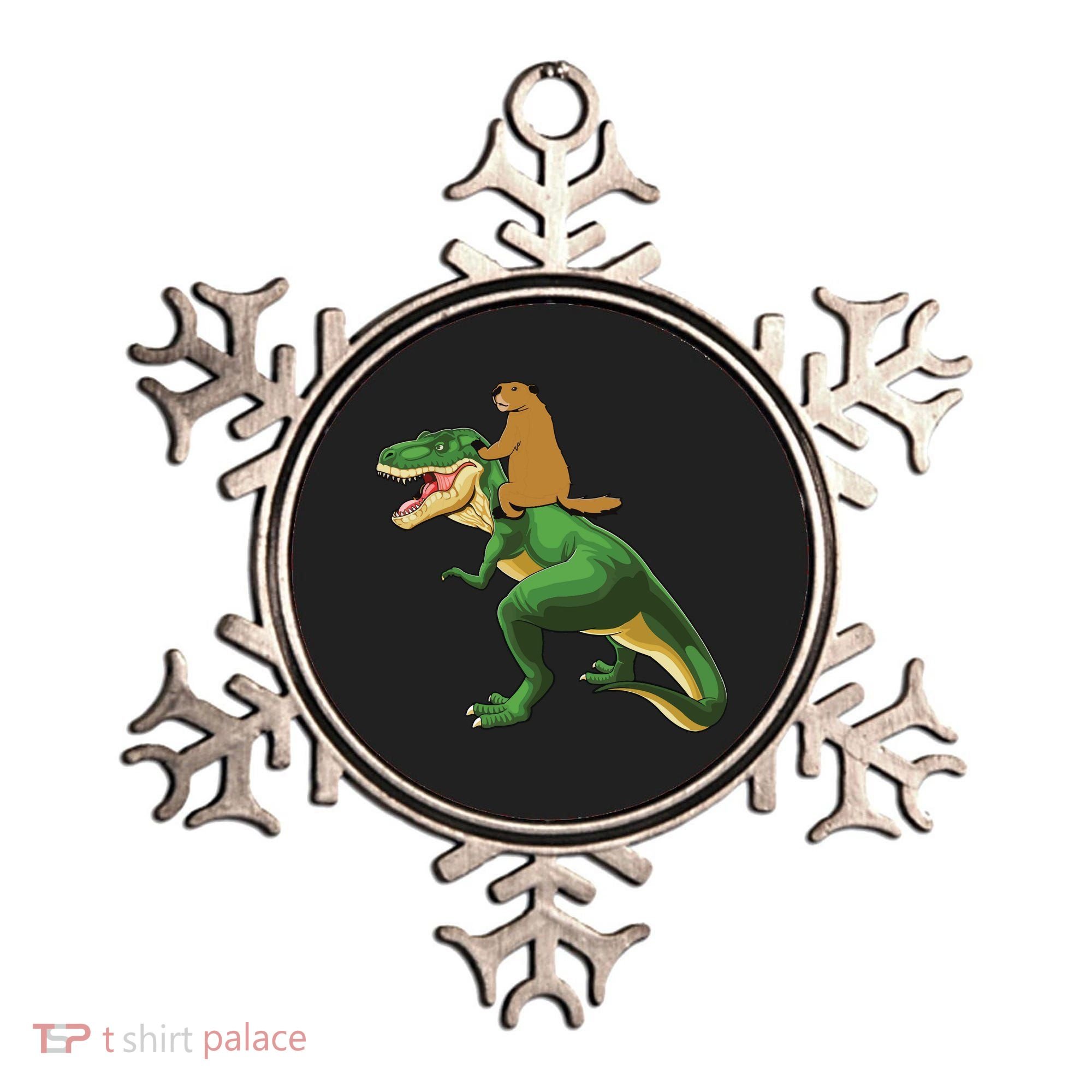 Groundhog Day Dinosaur Gift Shadow Ornament
