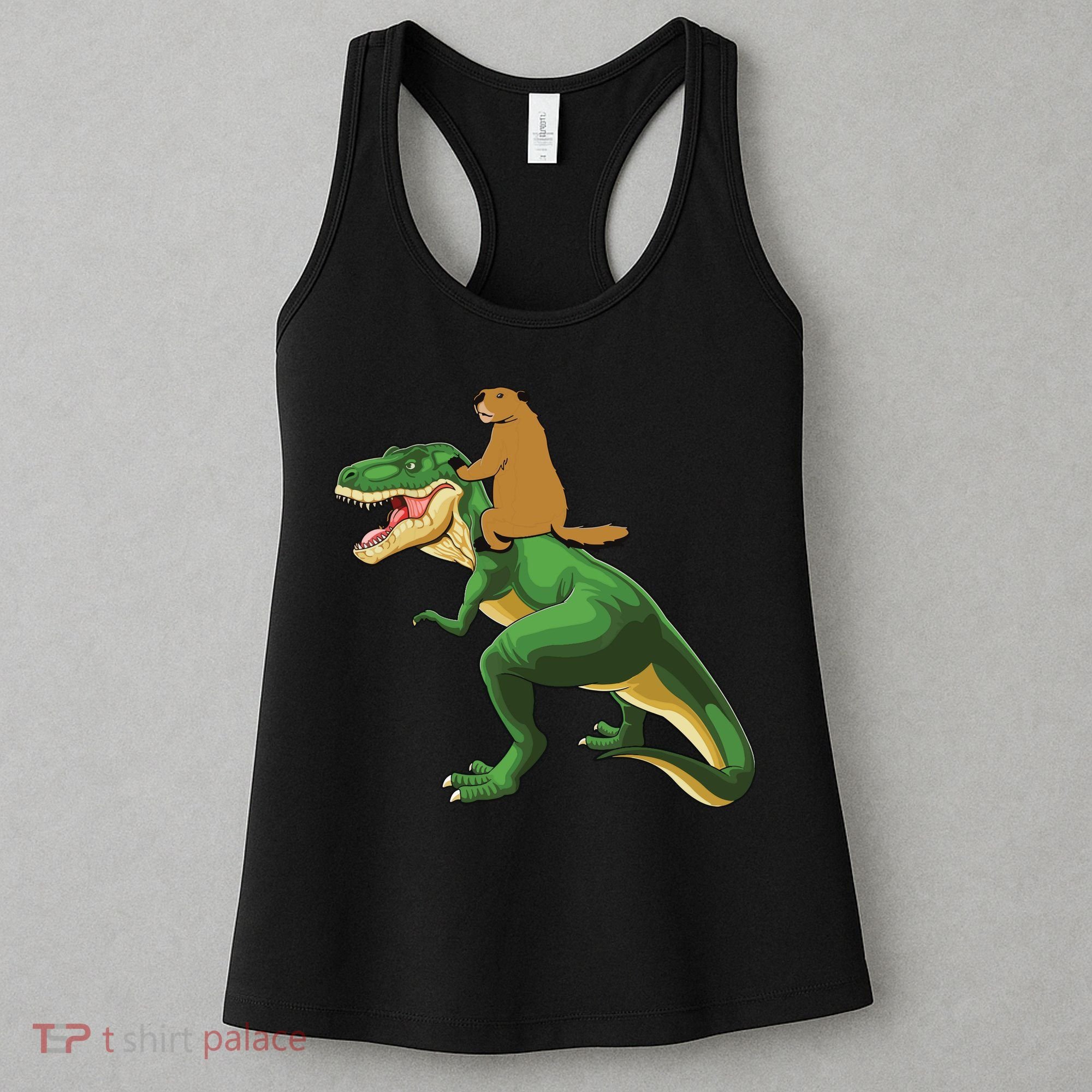 Groundhog Day Dinosaur Gift Shadow Women's Tank Top