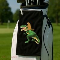 Groundhog Day Dinosaur Gift Shadow Golf Towel thumb 2