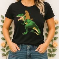 Groundhog Day Dinosaur Gift Shadow Women's T-Shirt thumb 2