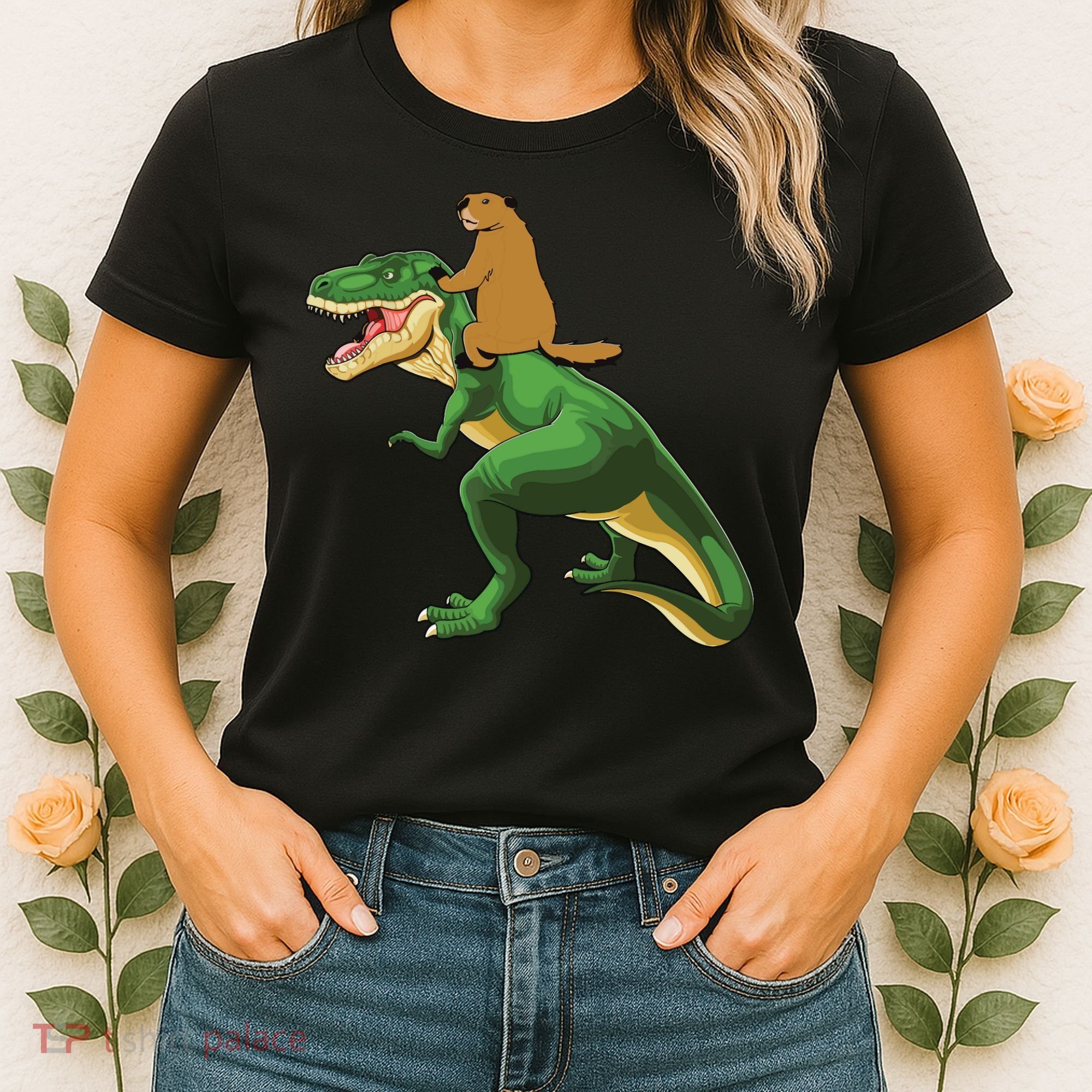 Groundhog Day Dinosaur Gift Shadow Women's T-Shirt