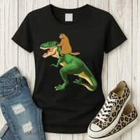 Groundhog Day Dinosaur Gift Shadow Women's T-Shirt thumb 3