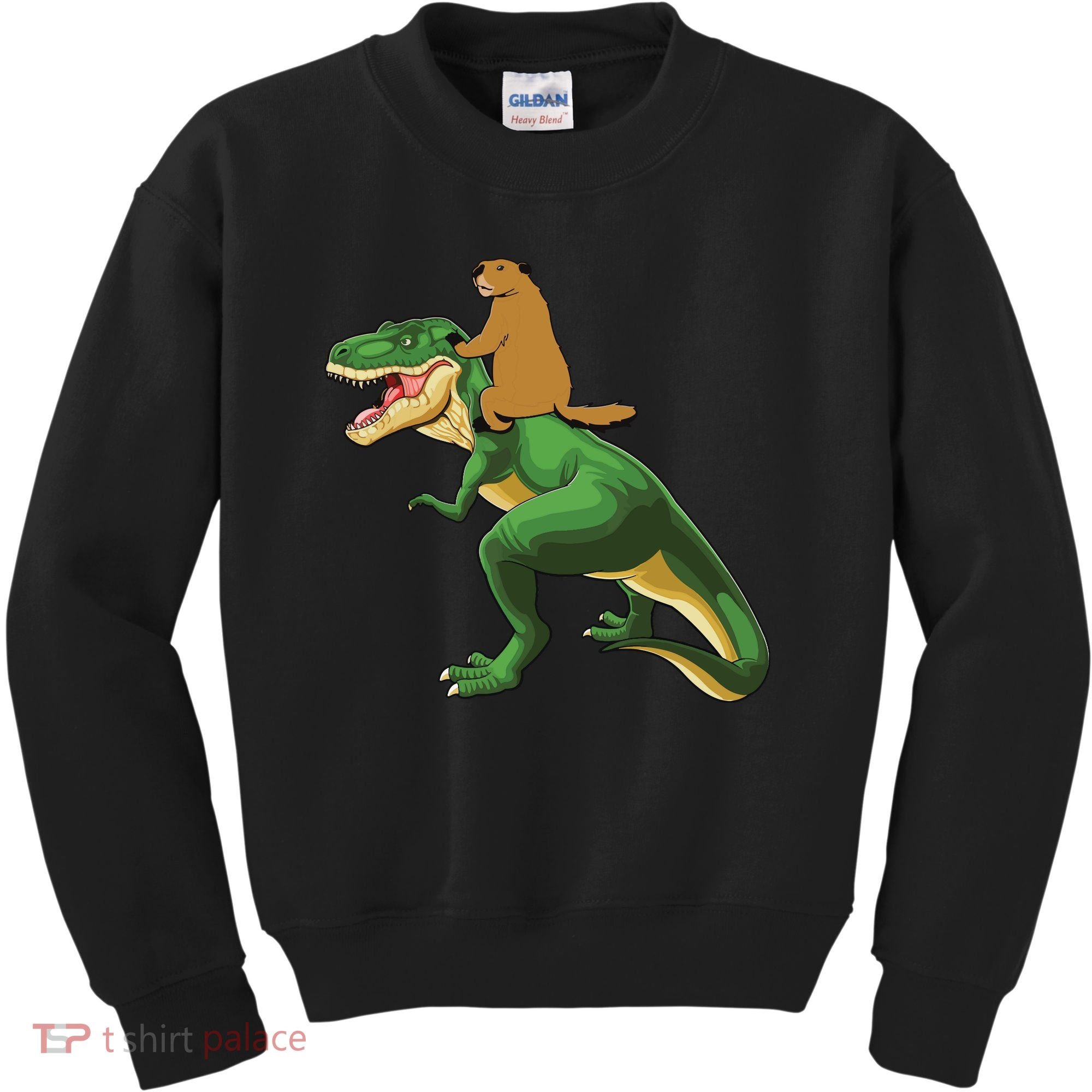 Groundhog Day Dinosaur Gift Shadow Kids Sweatshirt