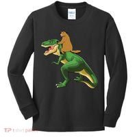 Groundhog Day Dinosaur Gift Shadow Kids Long Sleeve Shirt thumb 0
