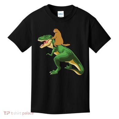 Groundhog Day Dinosaur Gift Shadow Kids T-Shirt