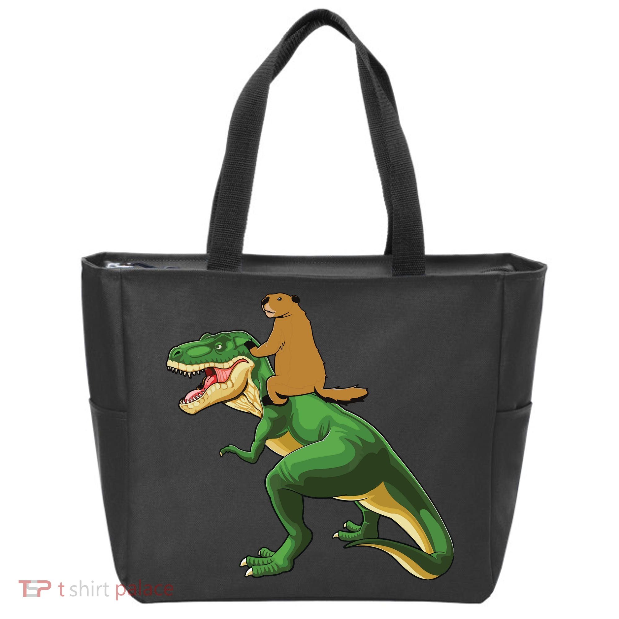 Groundhog Day Dinosaur Gift Shadow Tote Bag