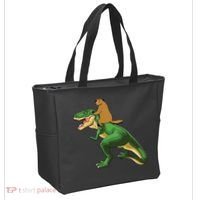 Groundhog Day Dinosaur Gift Shadow Tote Bag thumb 2