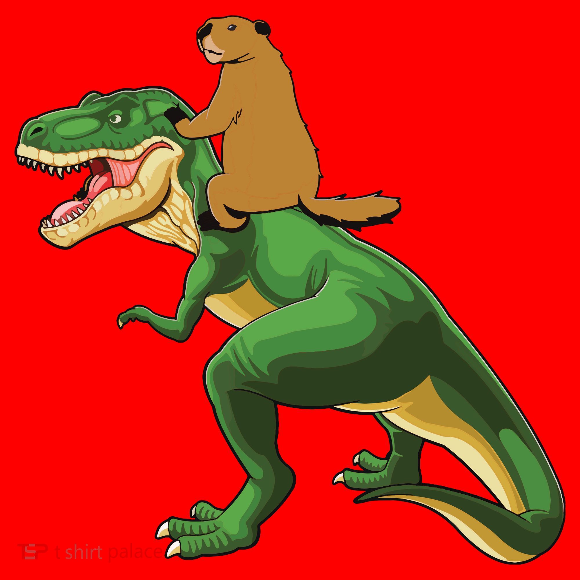 Groundhog Day Dinosaur Gift Shadow Santa Hat