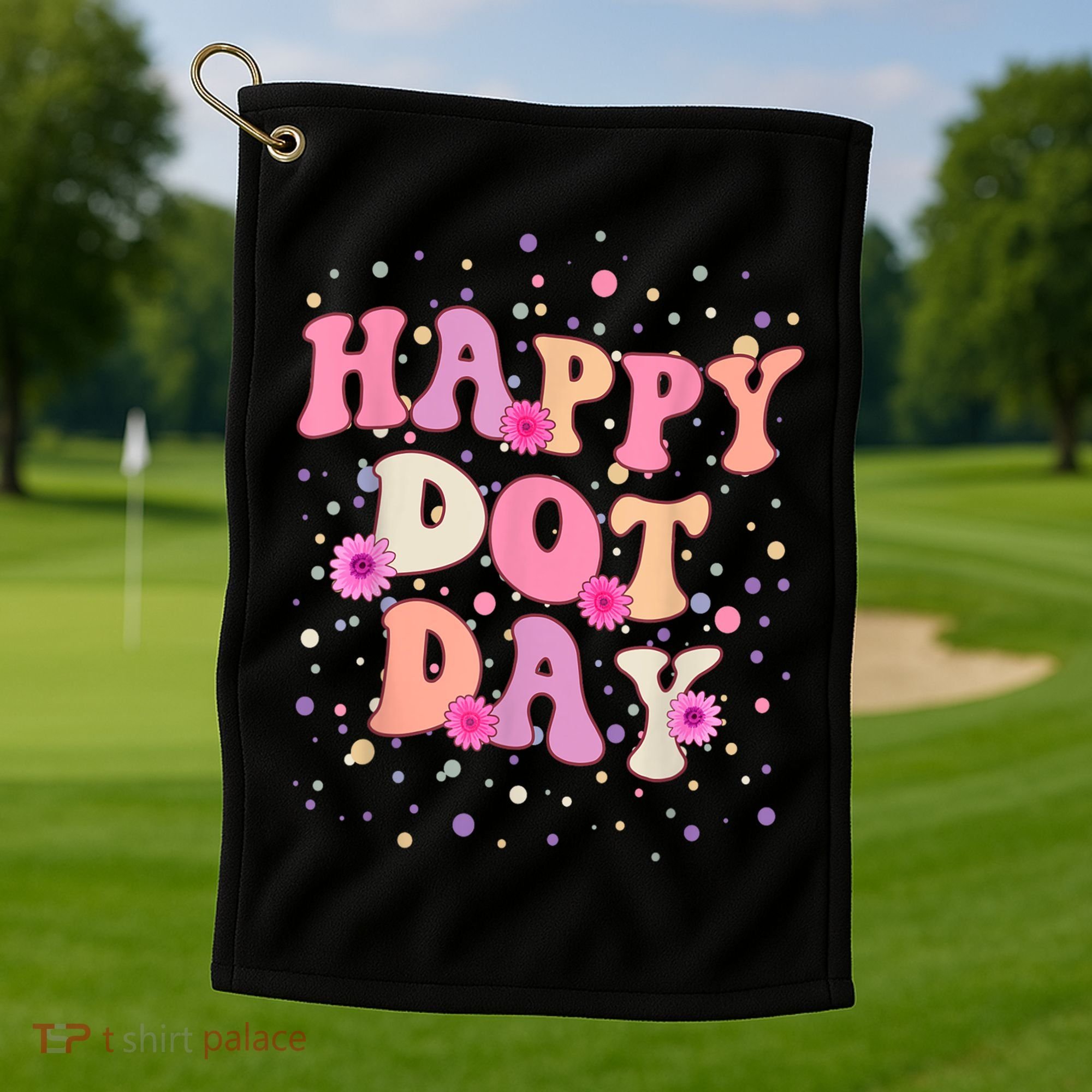 Groovy Dot Day For Teacher Happy Dot Day Gift Golf Towel