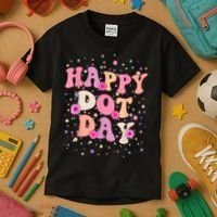 Groovy Dot Day For Teacher Happy Dot Day Gift Kids T-Shirt thumb 3