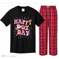 Groovy Dot Day For Teacher Happy Dot Day Gift Kids Plaid Pajama Set thumb 0