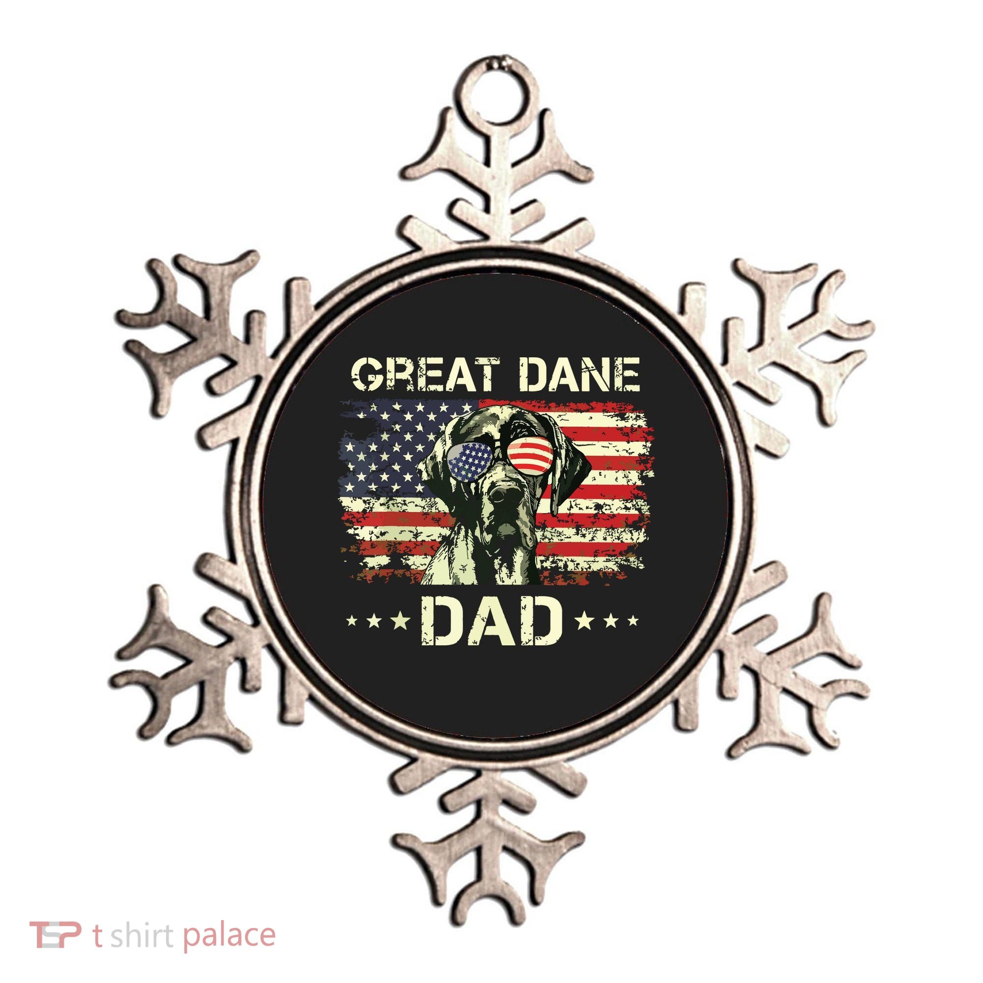 Great Dane Dad Dog Lovers American Flag 4th Of July Ornament