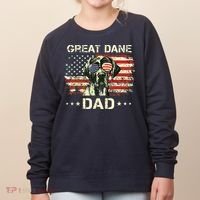 Great Dane Dad Dog Lovers American Flag 4th Of July Women's Sweatshirt thumb 0
