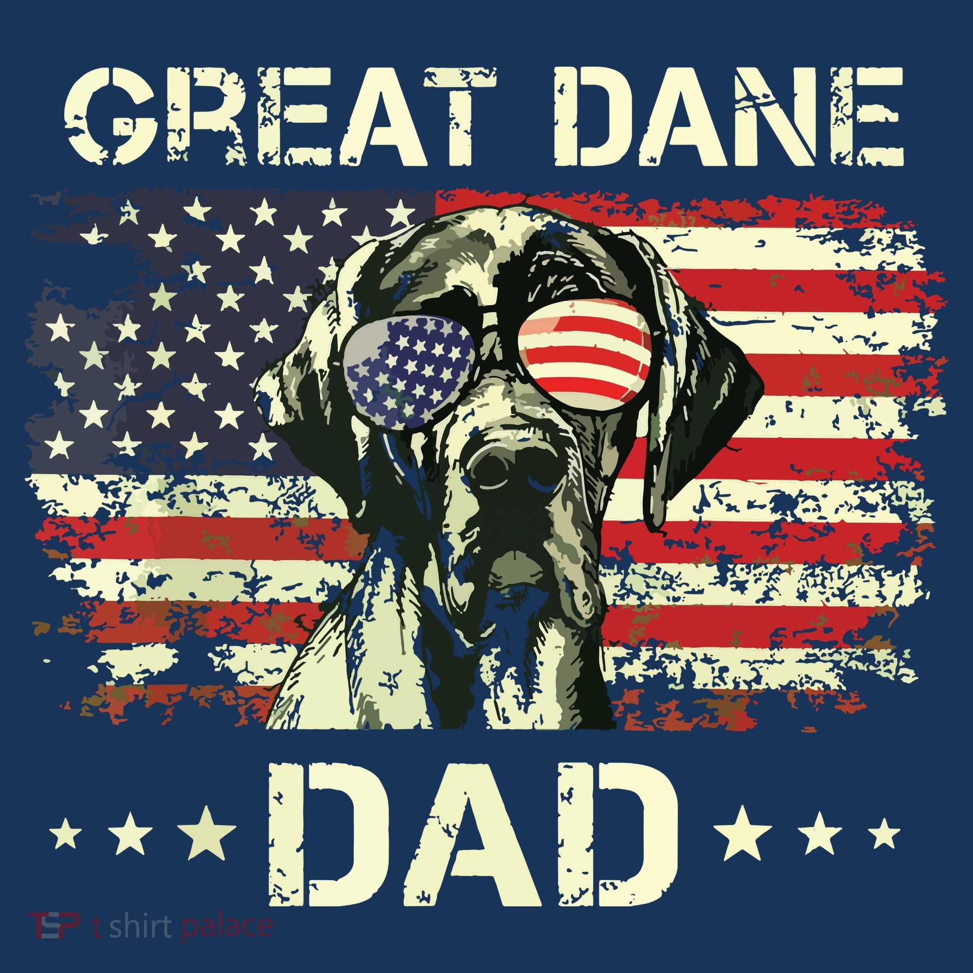 Great Dane Dad Dog Lovers American Flag 4th Of July Women's Hoodie