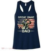 Great Dane Dad Dog Lovers American Flag 4th Of July Women's Tank Top thumb 0
