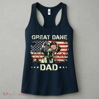 Great Dane Dad Dog Lovers American Flag 4th Of July Women's Tank Top thumb 3