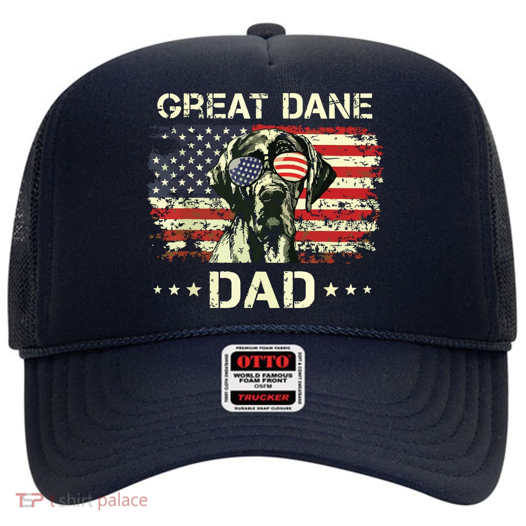 Great Dane Dad Dog Lovers American Flag 4th Of July Hat