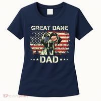 Great Dane Dad Dog Lovers American Flag 4th Of July Women's T-Shirt thumb 0