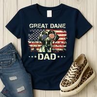 Great Dane Dad Dog Lovers American Flag 4th Of July Women's T-Shirt thumb 3