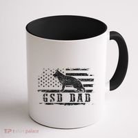 Gsd Dad Distressed American Flag German Shepherd Dog Coffee Mug thumb 1