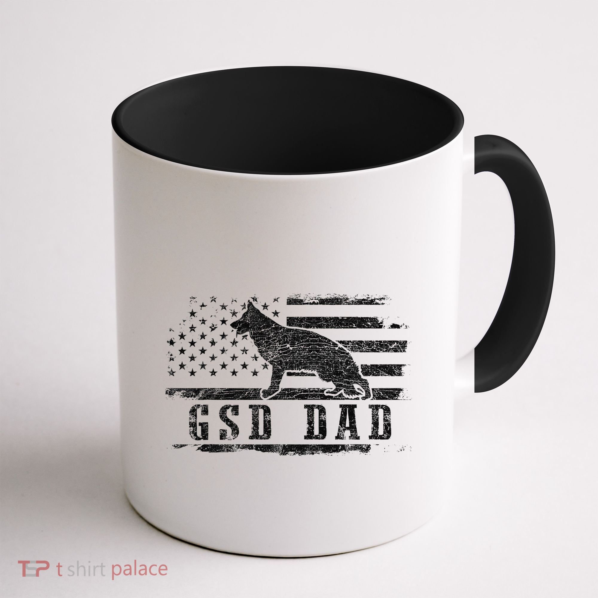 Gsd Dad Distressed American Flag German Shepherd Dog Coffee Mug